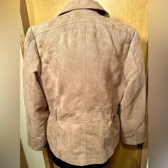 Chico's Belted Faux Suede Jacket Size 2 Large - Picture 7 of 12